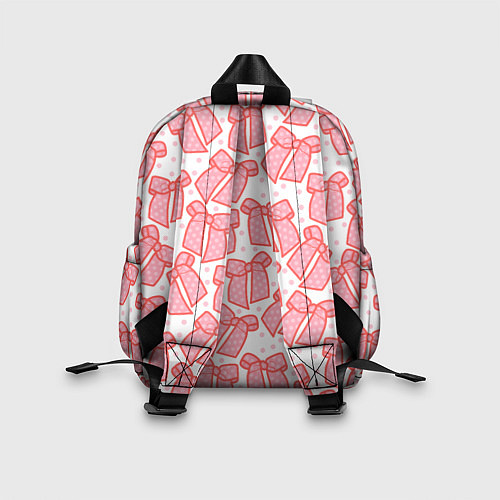 Детский рюкзак Узор с розовыми бантами в горошек / 3D-принт – фото 2