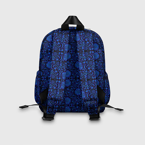 Детский рюкзак Гжельская роспись на чёрном фоне / 3D-принт – фото 2