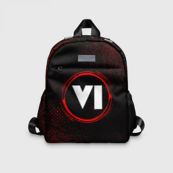 Детский рюкзак Символ GTA 6 и краска вокруг на темном фоне