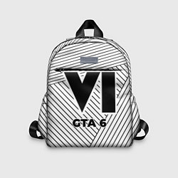 Детский рюкзак Символ GTA 6 на светлом фоне с полосами