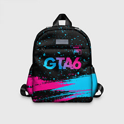 Детский рюкзак GTA6 - neon gradient посередине, цвет: 3D-принт
