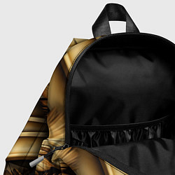 Детский рюкзак Золотая объемная абстракция, цвет: 3D-принт — фото 2