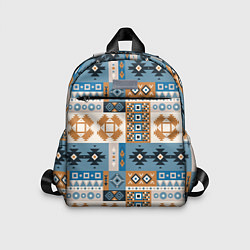 Детский рюкзак Этнический мозаичный геометрический паттерн, цвет: 3D-принт