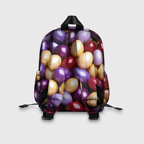 Детский рюкзак Красные и фиолетовые пасхальные яйца / 3D-принт – фото 2
