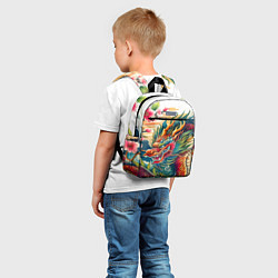 Детский рюкзак Гравюра японского дракона, цвет: 3D-принт — фото 2