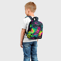 Детский рюкзак Яркие кислотные разноцветные пятна в виде камуфляж, цвет: 3D-принт — фото 2