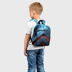 Детский рюкзак Объемная плитка с красным свечением, цвет: 3D-принт — фото 2