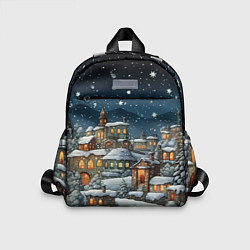 Детский рюкзак Новогодний городок ночной, цвет: 3D-принт