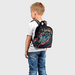 Детский рюкзак Неоновое ирезуми японского дракона, цвет: 3D-принт — фото 2
