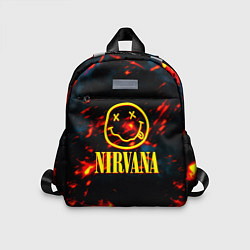Детский рюкзак Nirvana rock огненное лого лава, цвет: 3D-принт