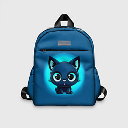Детский рюкзак Котёнок на синем, цвет: 3D-принт