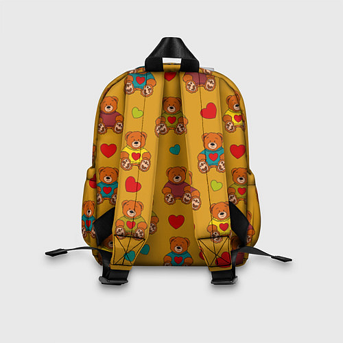 Детский рюкзак Игрушечные мишки и разноцветные сердца / 3D-принт – фото 2