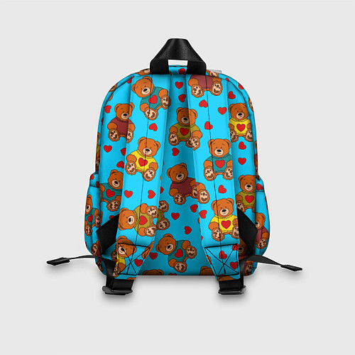 Детский рюкзак Мишки в цветных свитерах и сердечки / 3D-принт – фото 2