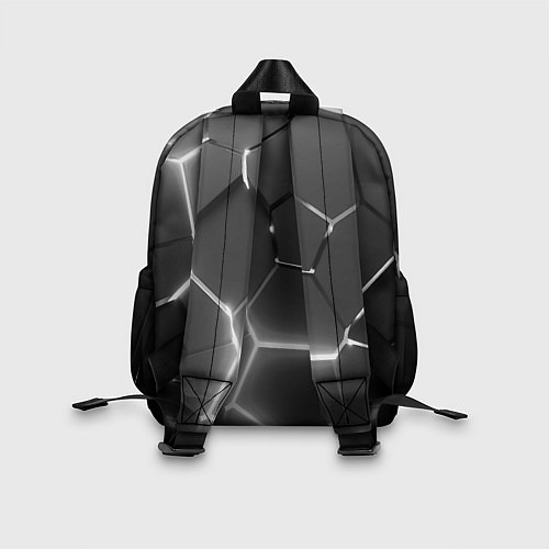 Детский рюкзак Чёрные плиты разломы броня / 3D-принт – фото 2