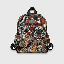 Детский рюкзак Самурай дракон и тигр, цвет: 3D-принт