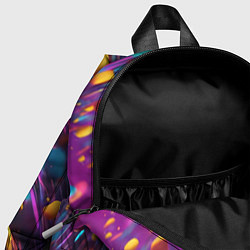 Детский рюкзак Полёт цветных частиц - нейросеть, цвет: 3D-принт — фото 2