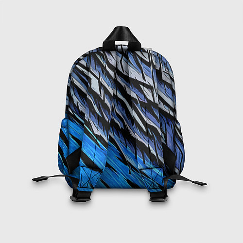 Детский рюкзак Синие и чёрные полосы / 3D-принт – фото 2