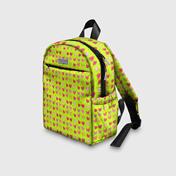 Детский рюкзак Сердечки на салатовом фоне, цвет: 3D-принт — фото 2