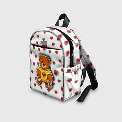 Детский рюкзак Стикер наклейка мишка и сердце объемный рисунок, цвет: 3D-принт — фото 2