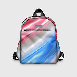 Детский рюкзак Белые синие красные светлые полосы абстракции, цвет: 3D-принт