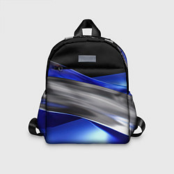 Детский рюкзак Серебряная вставка на синей абстракции, цвет: 3D-принт