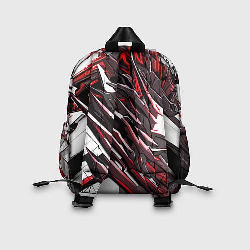 Детский рюкзак Белый и красный агрессивный металл / 3D-принт – фото 2