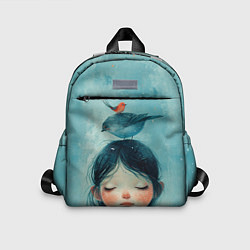 Детский рюкзак Девочка с птицами, цвет: 3D-принт