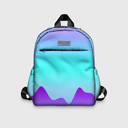 Детский рюкзак Светлый градиент с волнистым сиреневым узором, цвет: 3D-принт