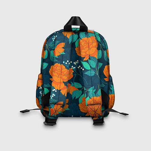 Детский рюкзак Паттерн с оранжевыми цветами / 3D-принт – фото 2