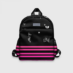 Детский рюкзак Lil Peep розовые полосы, цвет: 3D-принт