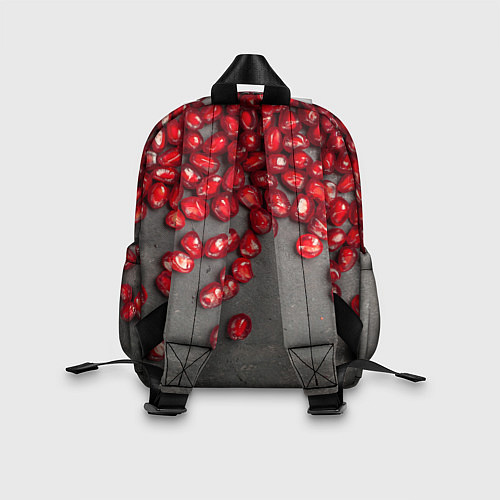 Детский рюкзак Гранат зёрна граната на сером / 3D-принт – фото 2