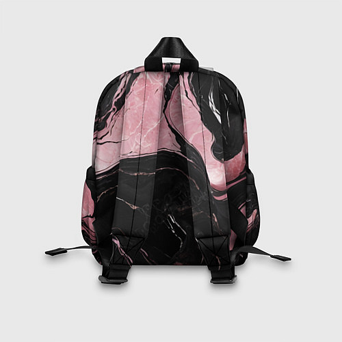 Детский рюкзак Черно-розовый мрамор / 3D-принт – фото 2