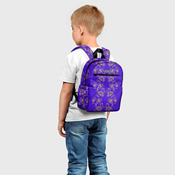 Детский рюкзак Контурные цветы на фиолетовом фоне, цвет: 3D-принт — фото 2