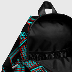 Детский рюкзак Liverpool FC в стиле glitch на темном фоне, цвет: 3D-принт — фото 2