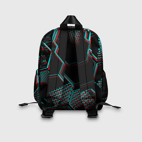 Детский рюкзак Brighton FC в стиле glitch на темном фоне / 3D-принт – фото 2