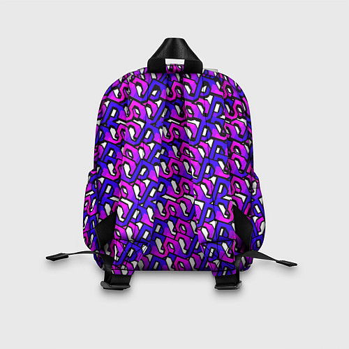Детский рюкзак Фиолетовый узор и чёрная обводка / 3D-принт – фото 2