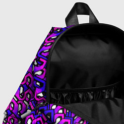 Детский рюкзак Фиолетовый узор и чёрная обводка, цвет: 3D-принт — фото 2