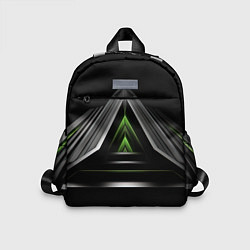 Детский рюкзак Black green abstract nvidia style, цвет: 3D-принт
