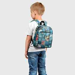 Детский рюкзак Джинсовые лоскуты с цветочками, цвет: 3D-принт — фото 2