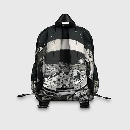 Детский рюкзак Космонавт в черно-белом мире / 3D-принт – фото 2