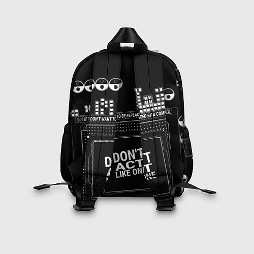 Детский рюкзак Электросхема с надписью: dont act like one / 3D-принт – фото 2