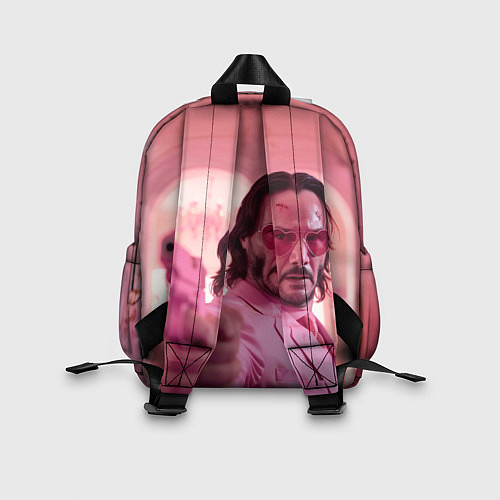 Детский рюкзак Джон Уик в розовых очках сердечках / 3D-принт – фото 2