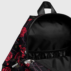 Детский рюкзак Черепа с алыми розами, цвет: 3D-принт — фото 2