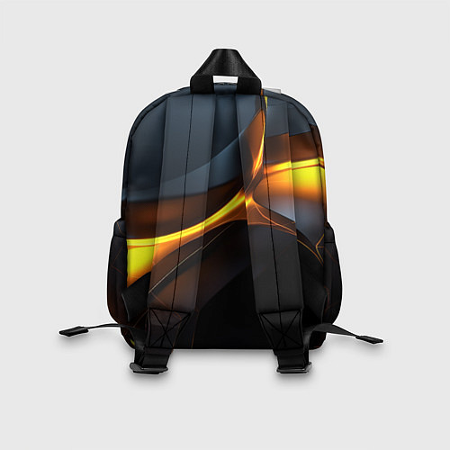 Детский рюкзак Разлом черных плит и оранжевая лава / 3D-принт – фото 2