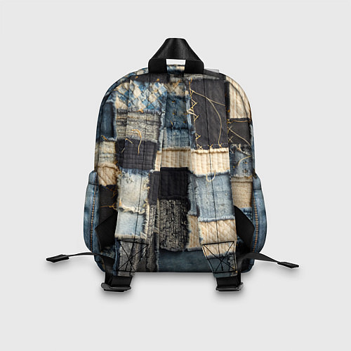 Детский рюкзак Заплатки пэчворк на джинсе / 3D-принт – фото 2