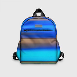 Детский рюкзак Голубые и коричневые полосы, цвет: 3D-принт