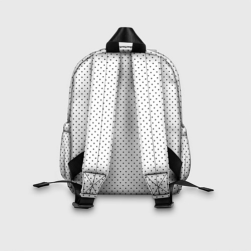 Детский рюкзак Белый в чёрный маленький горошек / 3D-принт – фото 2