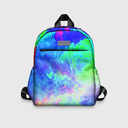 Детский рюкзак Сине-зелёная кислота тай-дай, цвет: 3D-принт