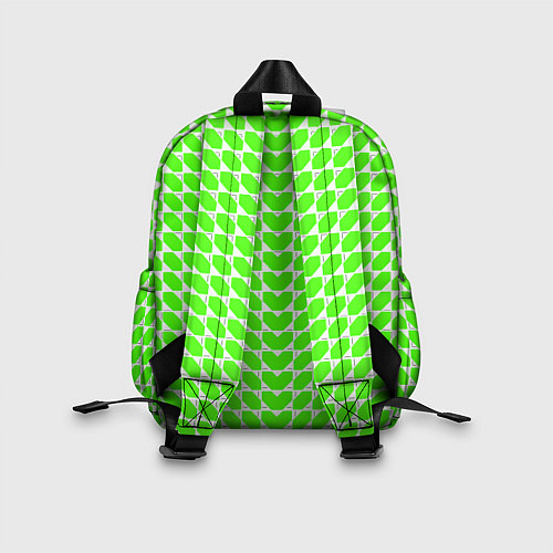 Детский рюкзак Зелёные лепестки шестиугольники / 3D-принт – фото 2