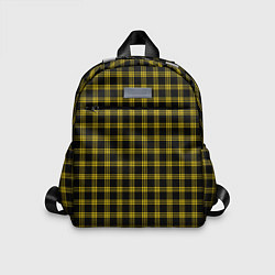 Детский рюкзак Чёрный с жёлтыми полосами шотландка